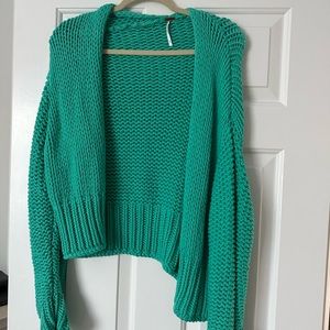 Green knit cardigan